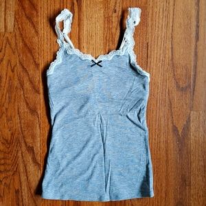 VS tank top with lace, XS, grey and white